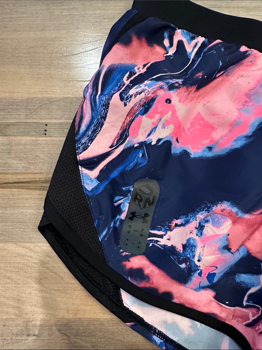 Under Armour Women's Pink & Navy Marble Athletic Shorts - Picture 6 of 8